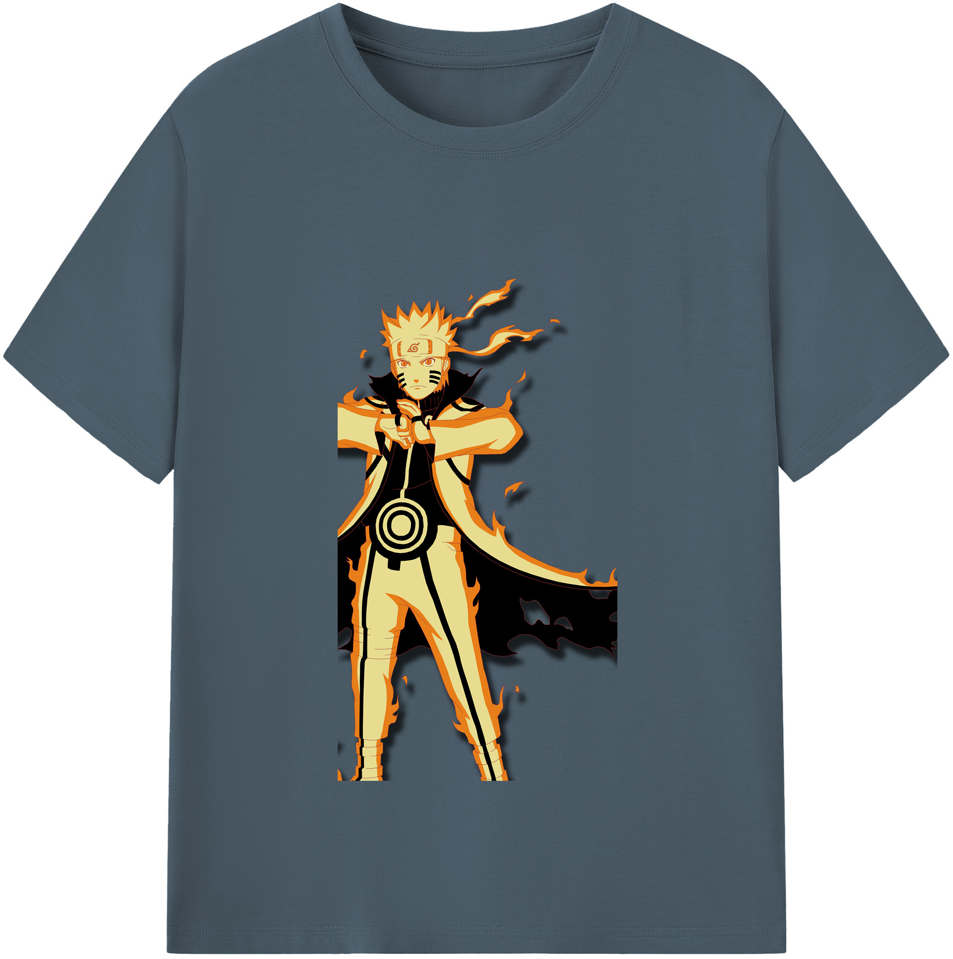 （画像用） NARUTO -ナルト- うずまき ナルト Uzumaki Naruto 綿100％半袖Tシャツ（フロントプリント）